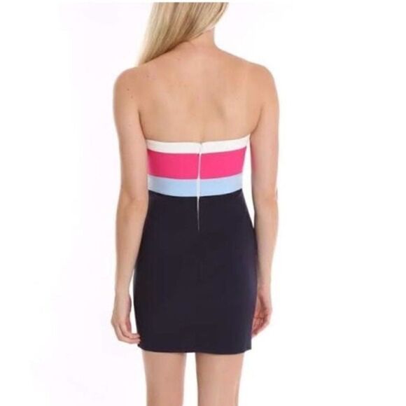 Revolve Likely Marena Tube Mini Strapless Bodycon Dress in Pink Navy Colorblock - Picture 6 of 13